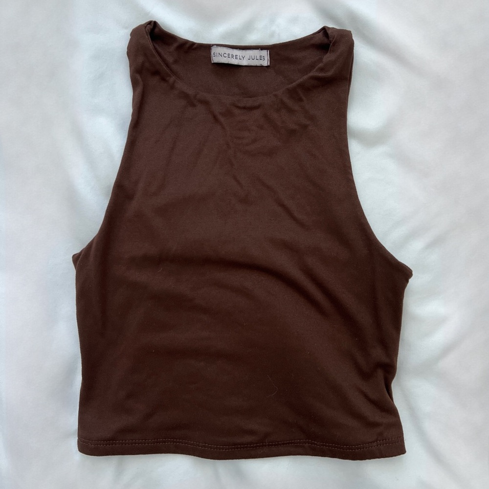 Brown crop top